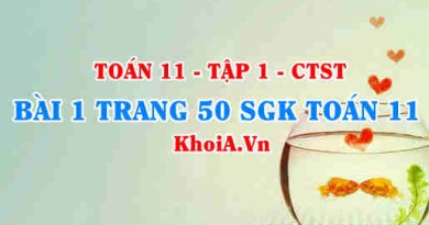 Bài 1 trang 50 SGK Toán 11 Tập 1 Chân trời sáng tạo